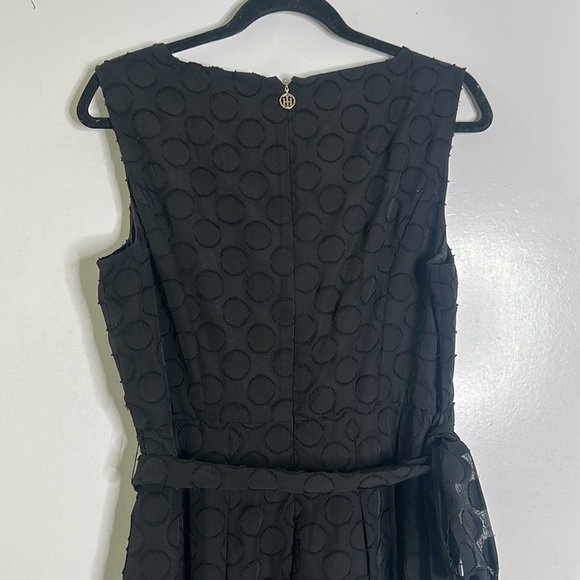Tommy Hilfiger black polka dots midi dress size 12 whimsigoth, gothic , fariy - Picture 10 of 13
